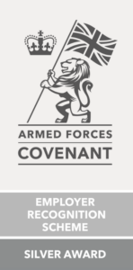 Armed Forces Covenant silver award - Proudly supporting those who serve.